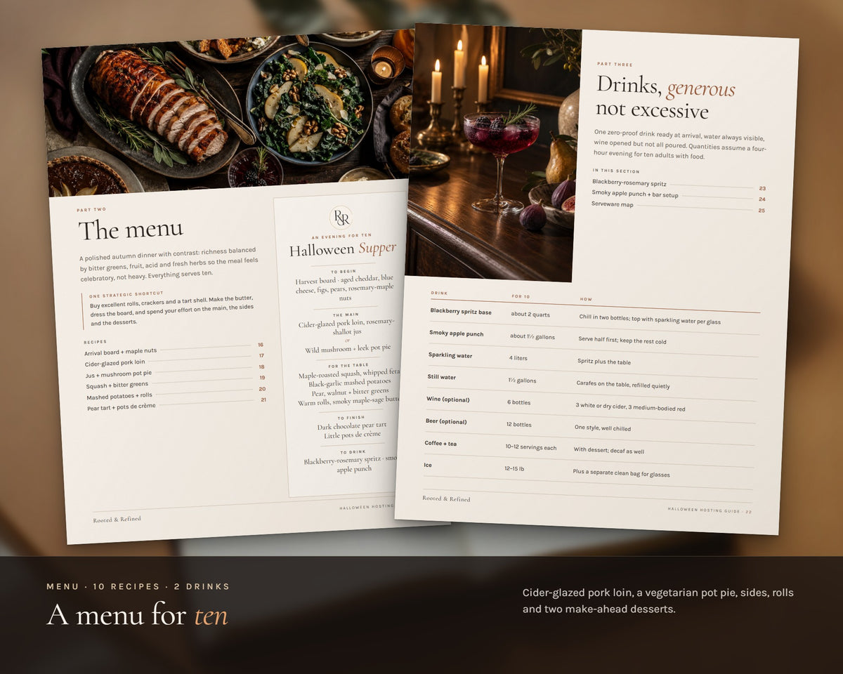Inside the The Halloween Hosting Guide printable: sample pages, view 4 of 8