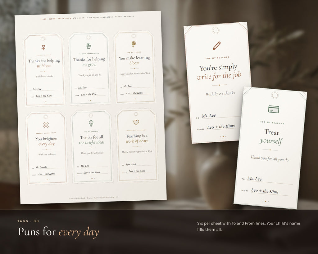 Inside the Teacher Appreciation Week Kit printable: sample pages, view 4 of 8