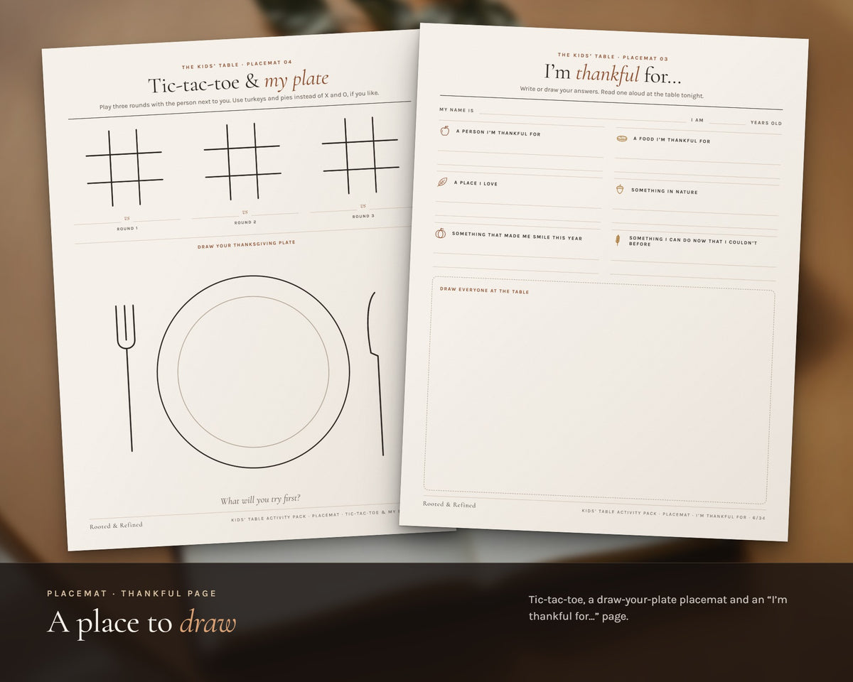 Inside the Thanksgiving Kids Activity Pack printable: sample pages, view 4 of 6