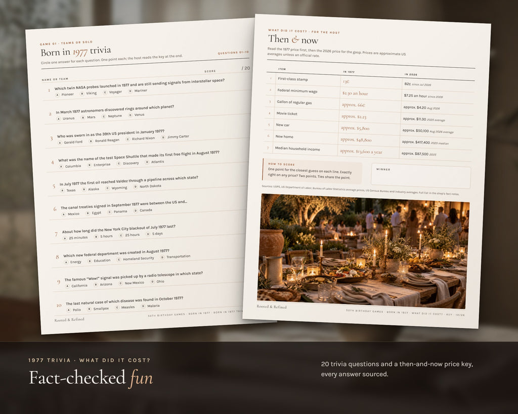 Inside the 50th Birthday Party Games printable: sample pages, view 4 of 8