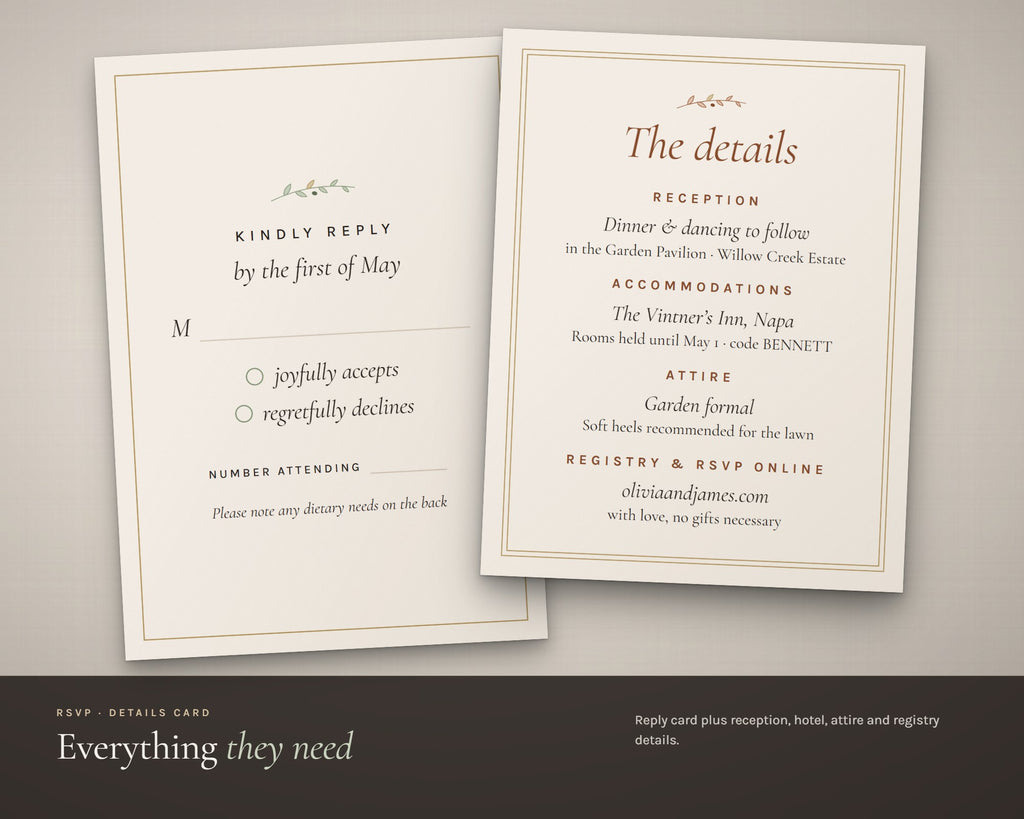 Inside the Wedding Invitation Suite printable: sample pages, view 4 of 7