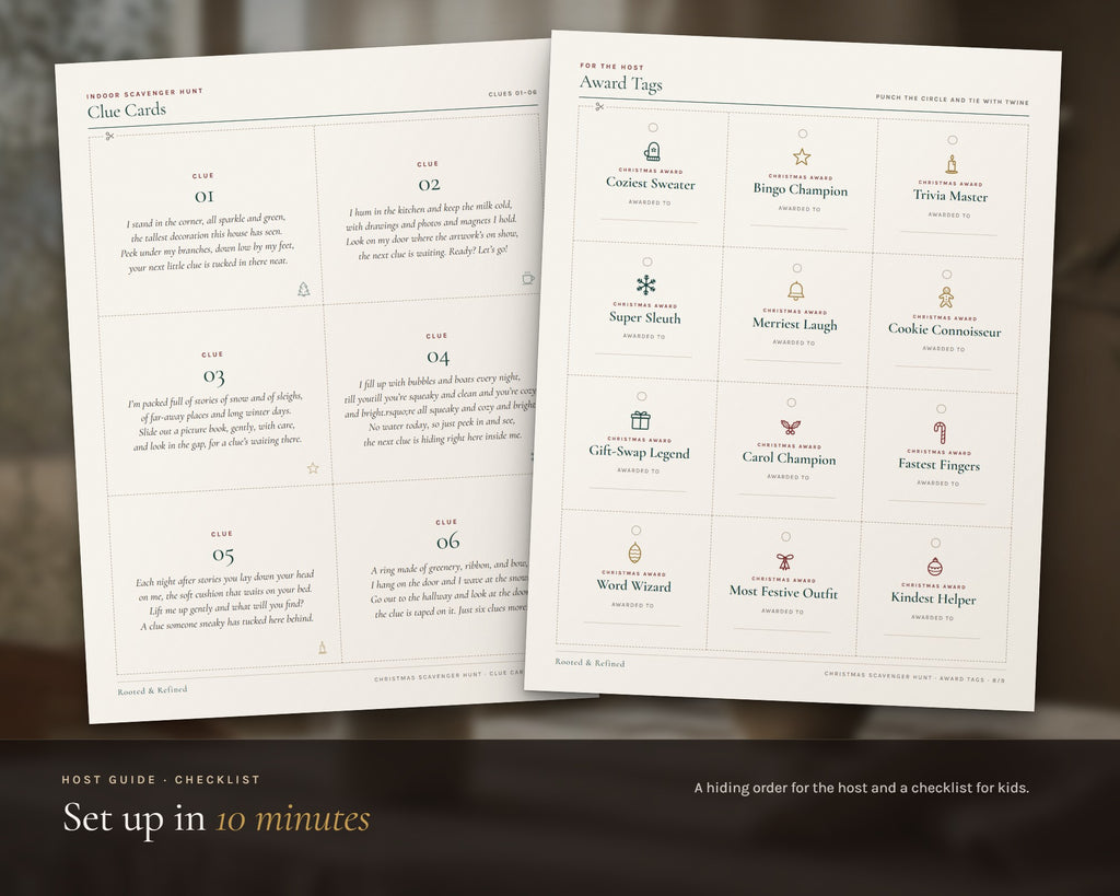 Inside the Christmas Scavenger Hunt for Kids printable: sample pages, view 4 of 5