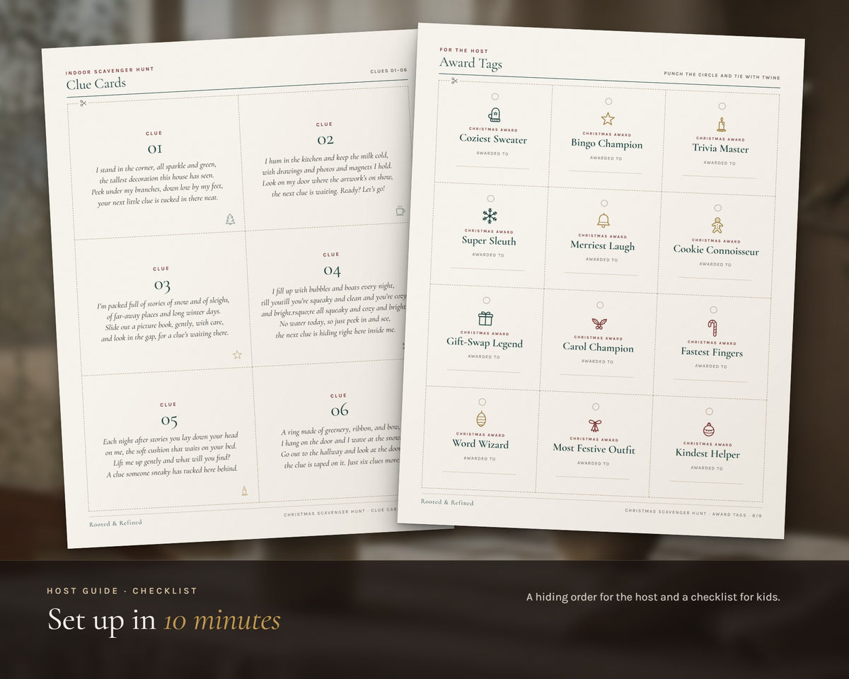 Inside the Christmas Scavenger Hunt for Kids printable: sample pages, view 4 of 5
