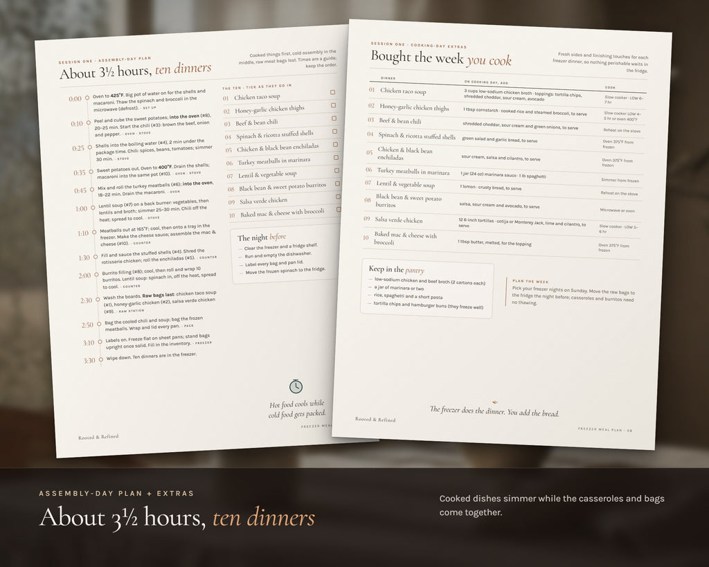 Inside the Freezer Meal Plan printable: sample pages, view 4 of 8