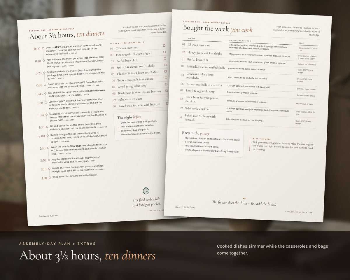 Inside the Freezer Meal Plan printable: sample pages, view 4 of 8