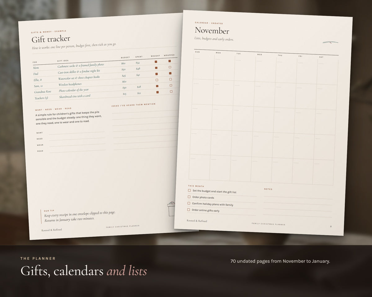 Inside the Christmas Planner Bundle printable: sample pages, view 4 of 6