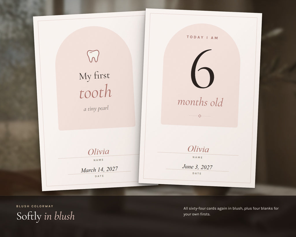Inside the Baby Milestone Cards printable: sample pages, view 4 of 7