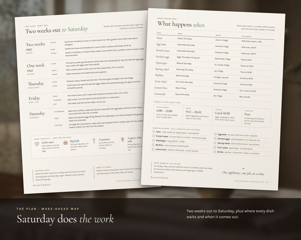 Inside the Easter Brunch Menu printable: sample pages, view 4 of 8