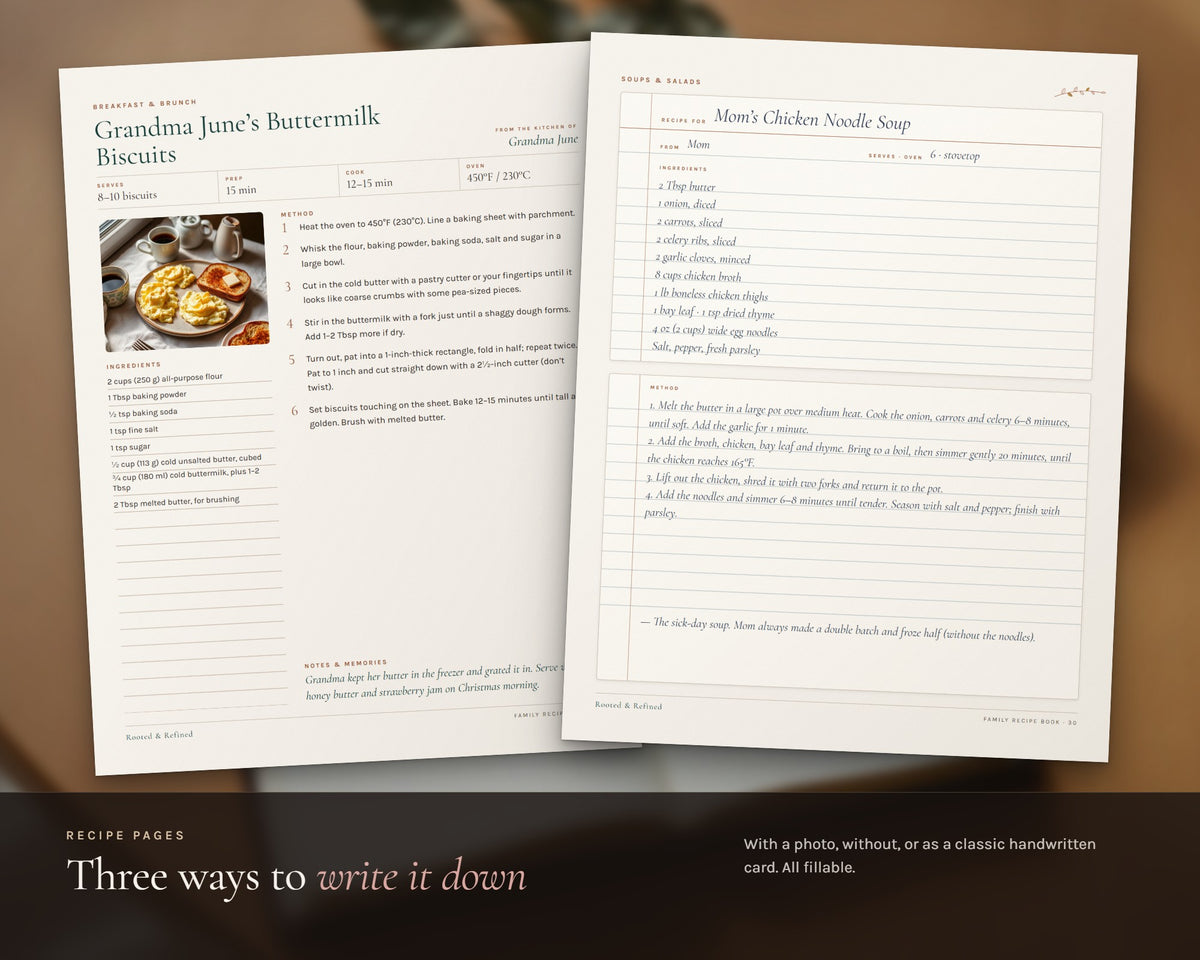 Inside the Family Recipe Book Template printable: sample pages, view 4 of 7