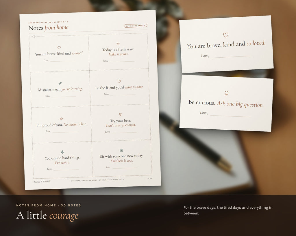 Inside the Lunch Box Notes for Kids printable: sample pages, view 4 of 8