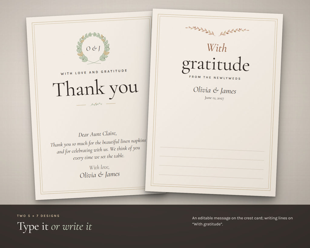 Inside the Wedding Thank You Cards printable: sample pages, view 4 of 7