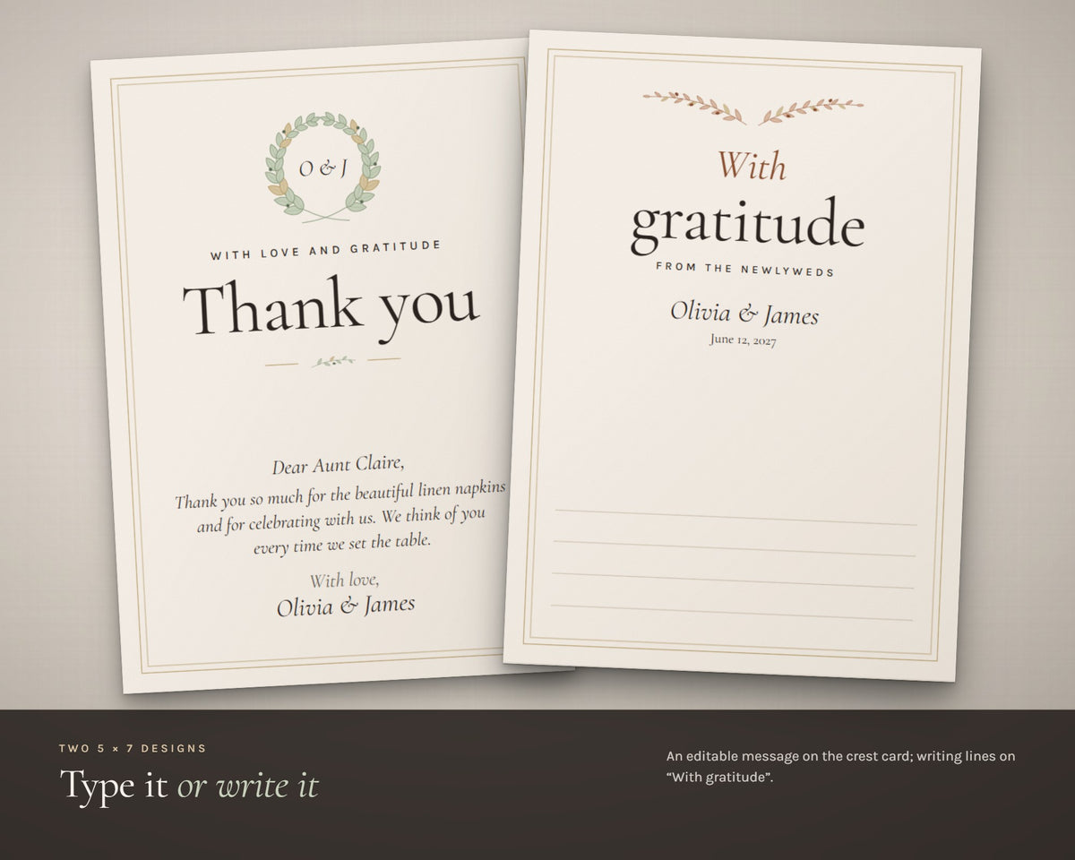 Inside the Wedding Thank You Cards printable: sample pages, view 4 of 7