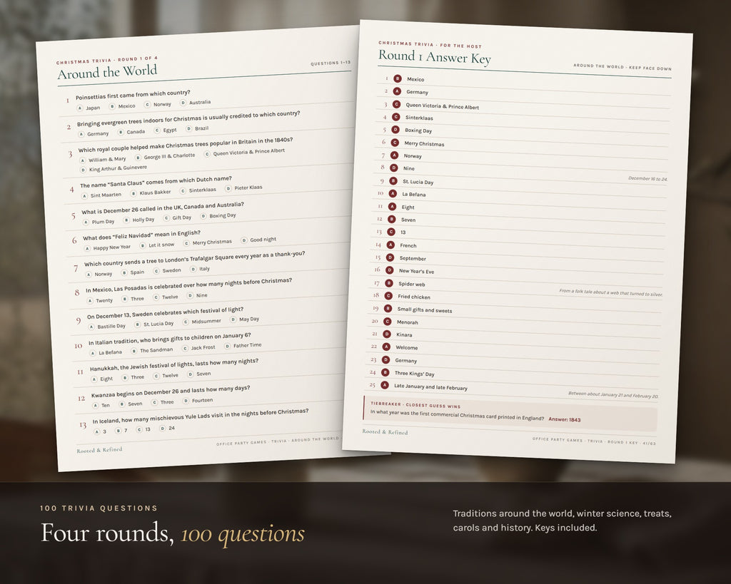 Inside the 12 Office Christmas Party Games printable: sample pages, view 4 of 8