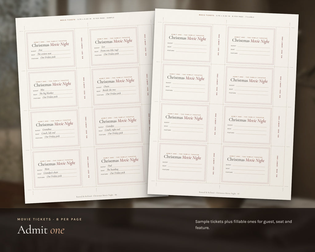Inside the Christmas Movie Night printable: sample pages, view 4 of 8