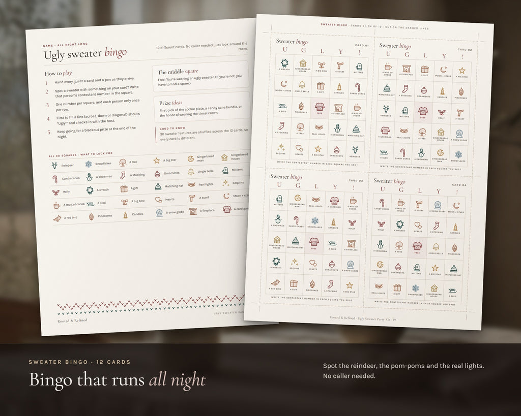 Inside the Ugly Sweater Party Kit printable: sample pages, view 4 of 7