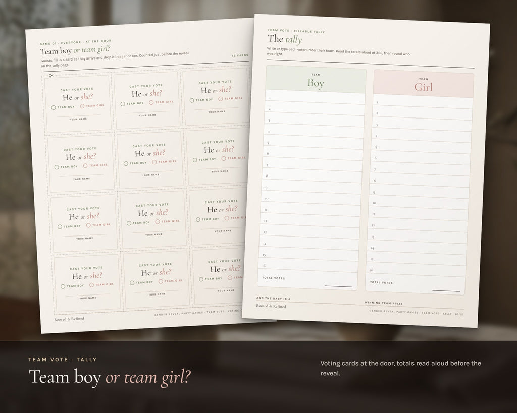 Inside the Gender Reveal Party Games printable: sample pages, view 4 of 7