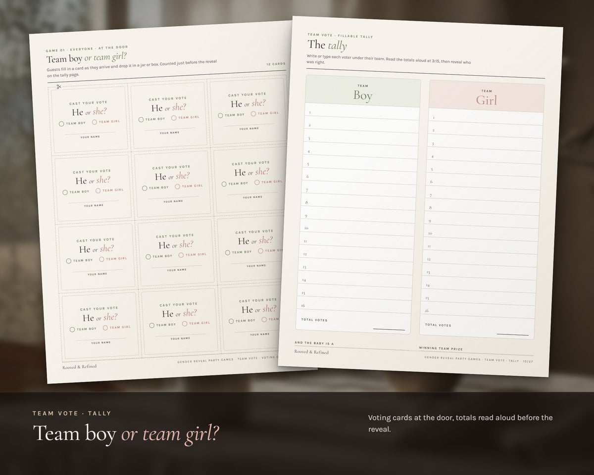 Inside the Gender Reveal Party Games printable: sample pages, view 4 of 7