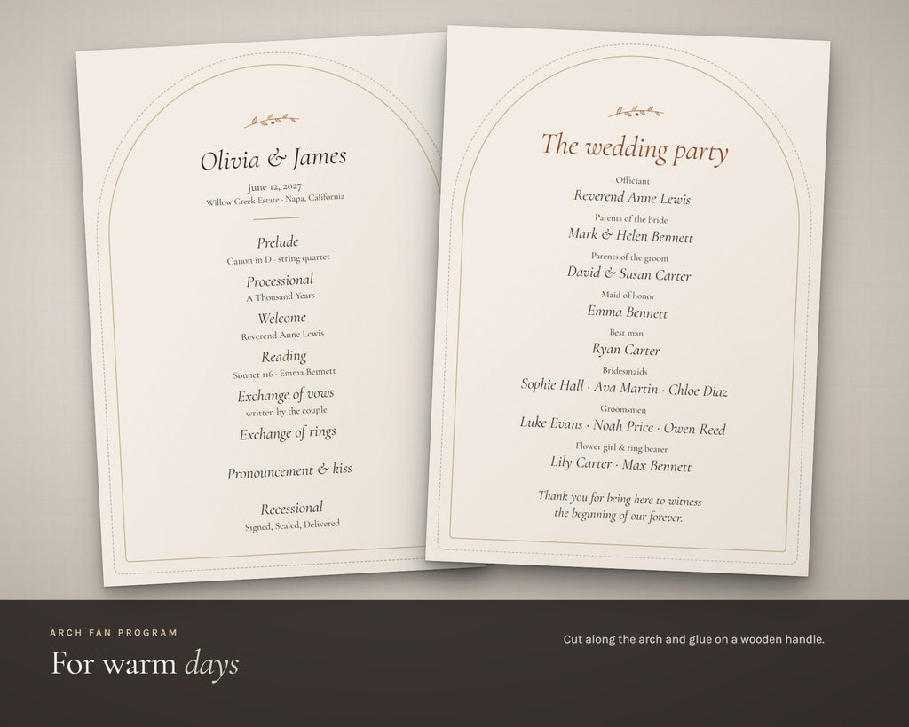 Inside the Wedding Program printable: sample pages, view 4 of 7