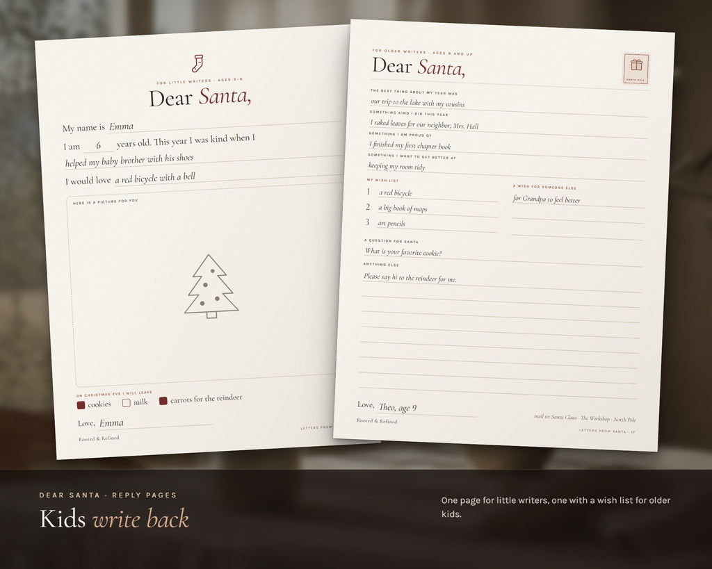 Inside the Letters from Santa & Nice List Kit printable: sample pages, view 5 of 8