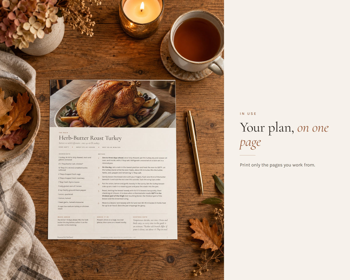 Inside the Thanksgiving Recipe Cards printable: sample pages, view 5 of 7