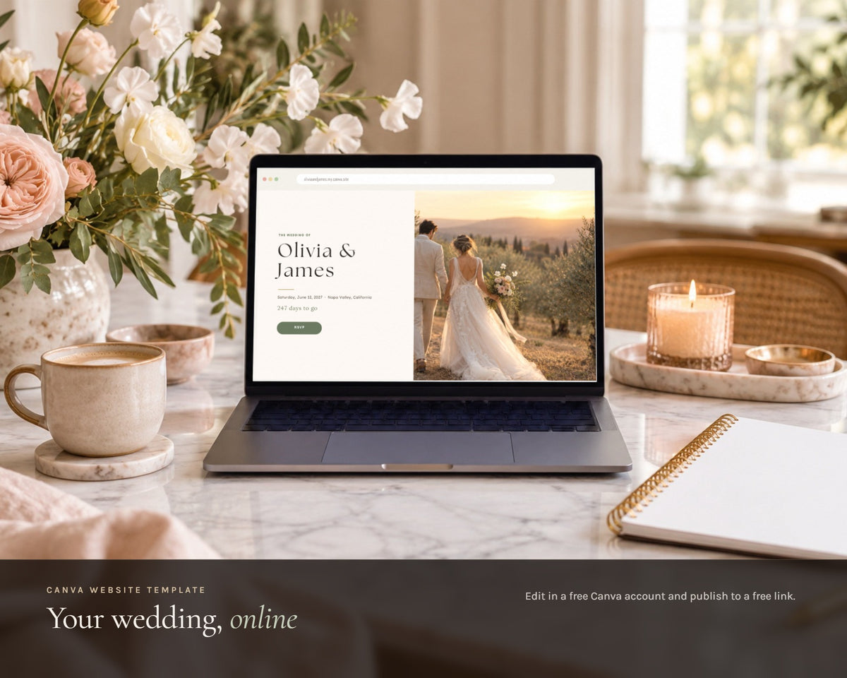 Inside the Wedding Website Canva Template printable: sample pages, view 5 of 8