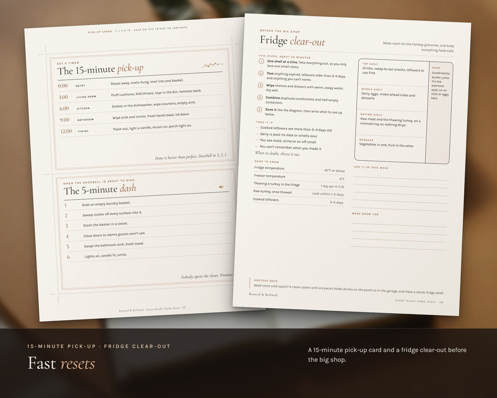 Inside the Holiday Hosting Checklist printable: sample pages, view 5 of 8