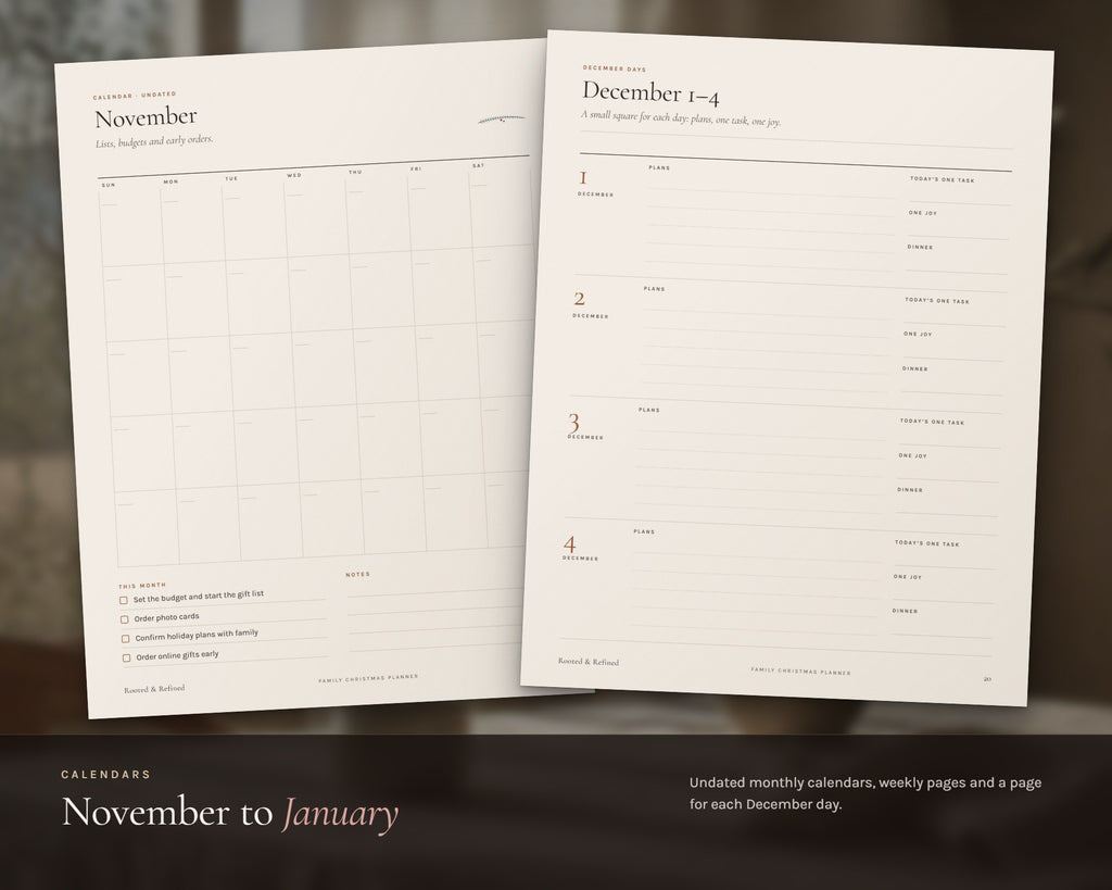 Inside the Christmas Planner and Budget Spreadsheet printable: sample pages, view 5 of 8