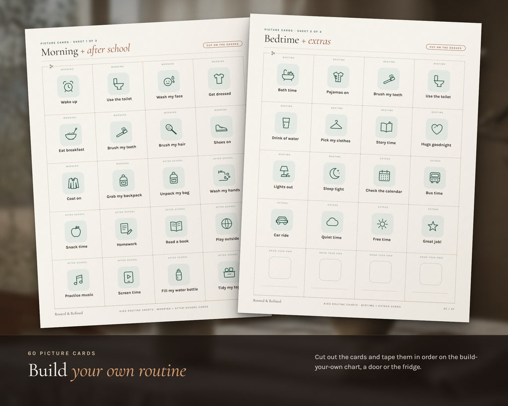 Inside the Kids Routine Chart printable: sample pages, view 5 of 8