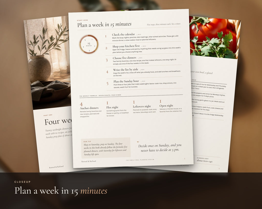 Inside the Family Meal Planner printable: sample pages, view 5 of 8