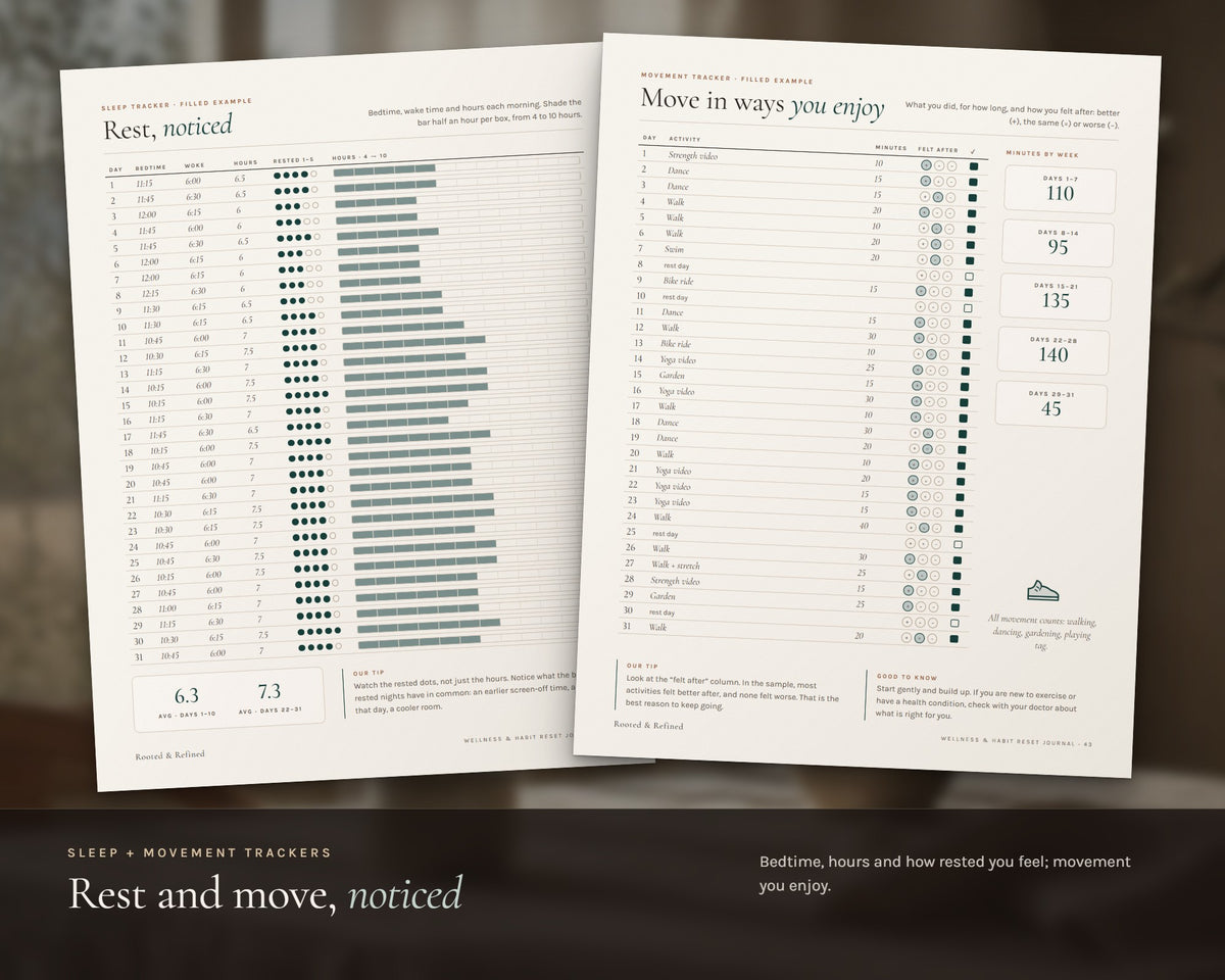 Inside the Wellness Journal printable: sample pages, view 5 of 7