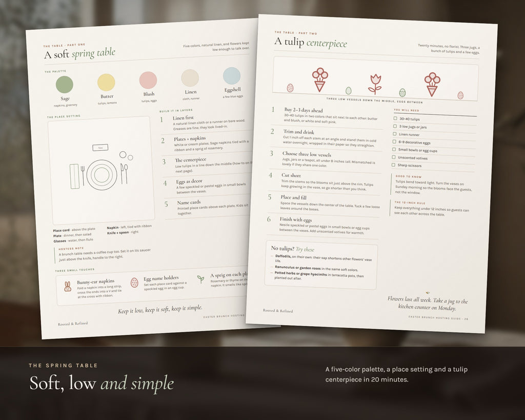 Inside the Easter Brunch Menu printable: sample pages, view 5 of 8