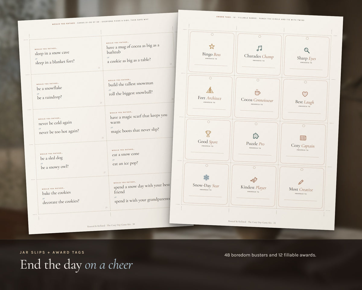 Inside the Winter Family Games printable: sample pages, view 5 of 7