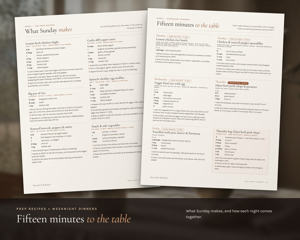 Inside the Meal Prep Planner printable: sample pages, view 5 of 8