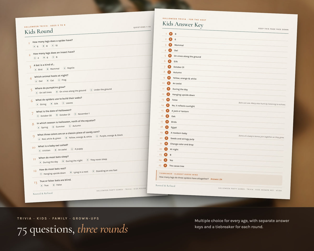 Inside the Halloween Party Games Bundle printable: sample pages, view 5 of 8