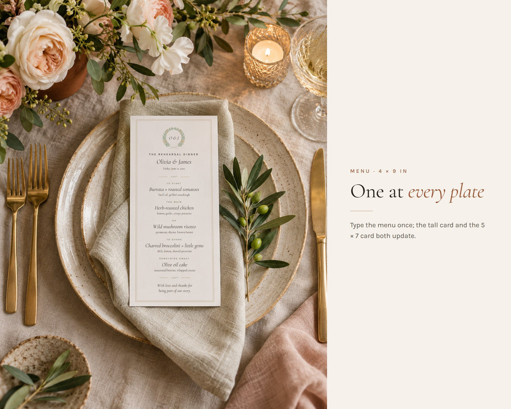 Inside the Rehearsal Dinner Kit printable: sample pages, view 5 of 7