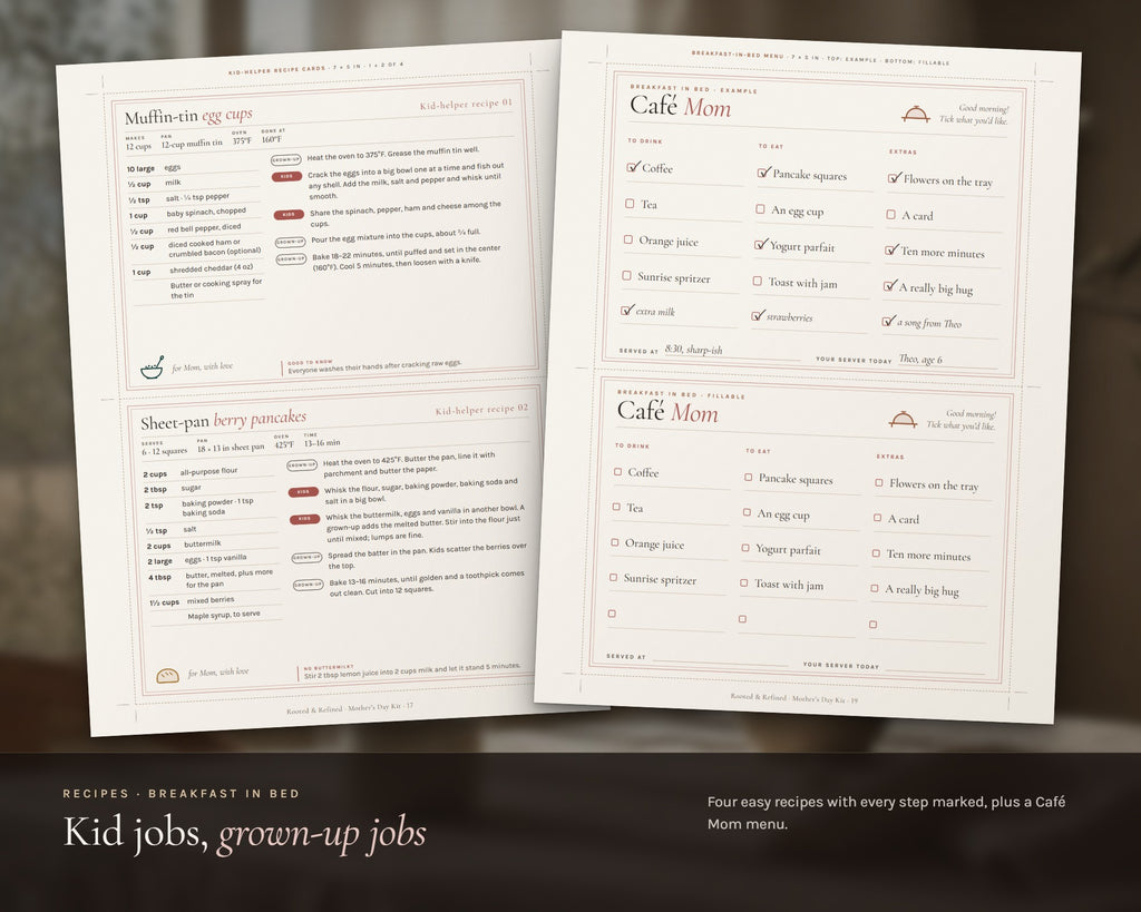 Inside the Mother's Day Kit printable: sample pages, view 5 of 8