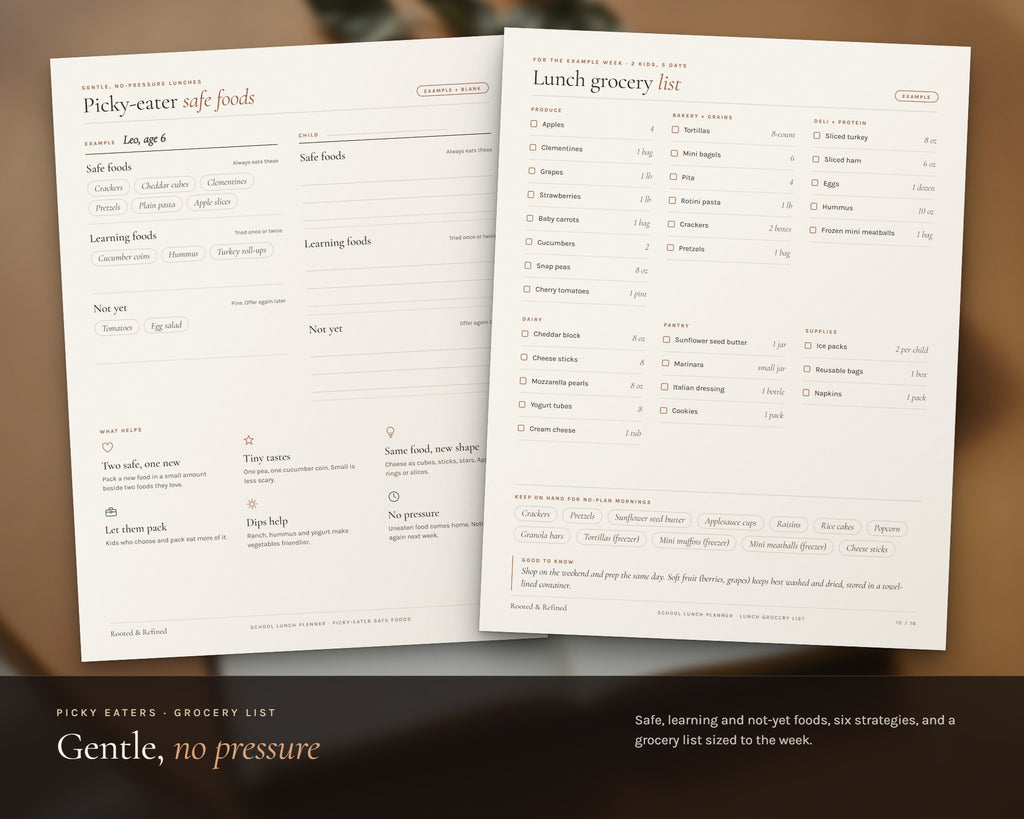 Inside the School Lunch Planner printable: sample pages, view 5 of 8