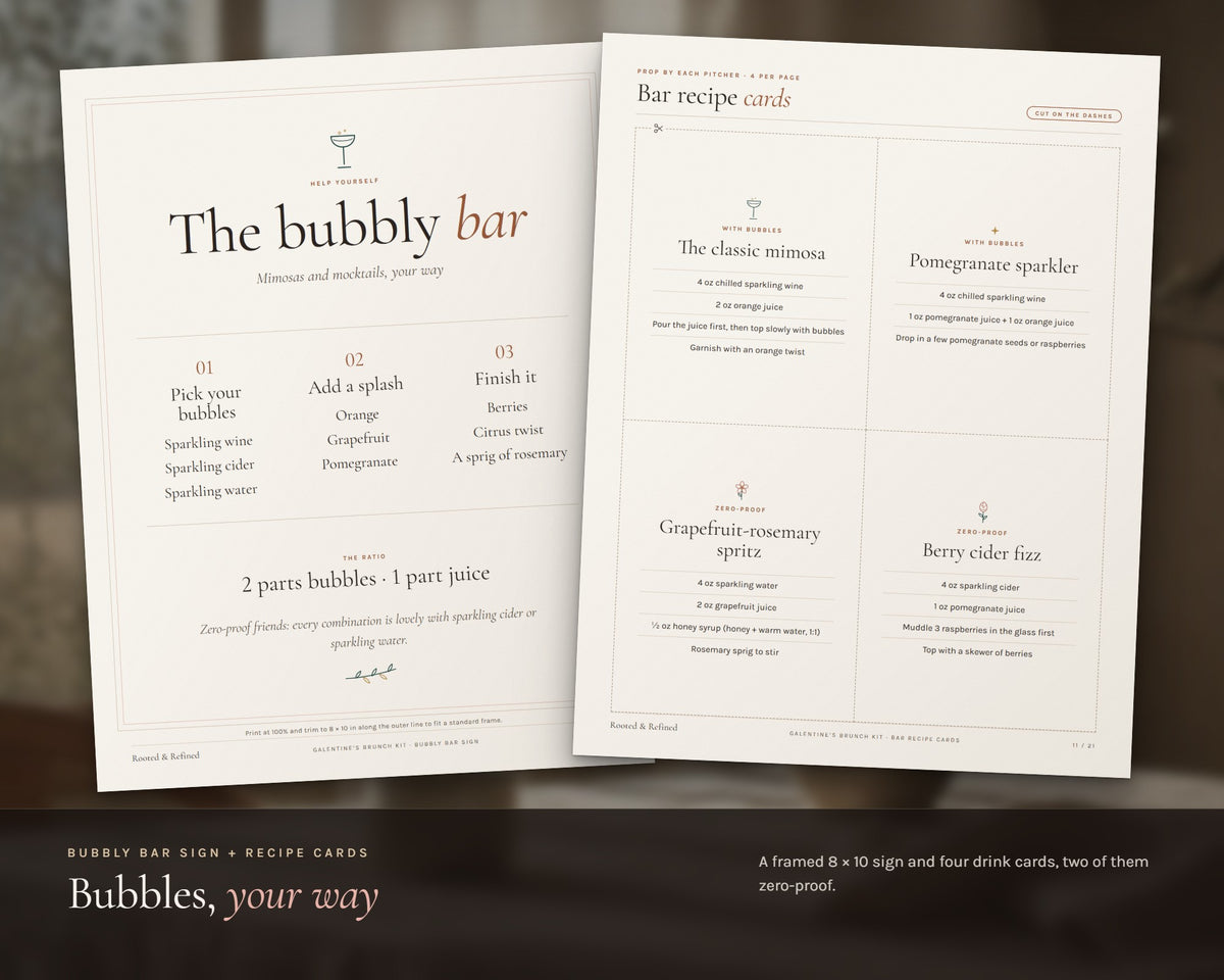 Inside the Galentine's Brunch Kit printable: sample pages, view 5 of 8