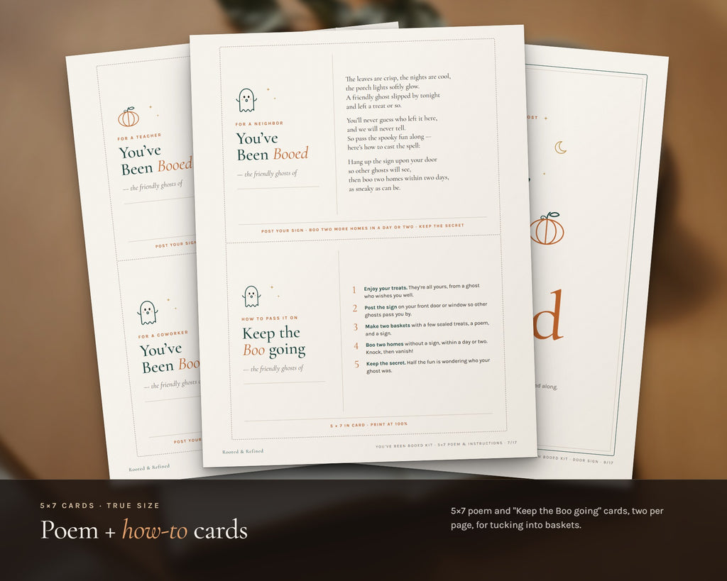 Inside the You've Been Booed Printable Kit printable: sample pages, view 5 of 8