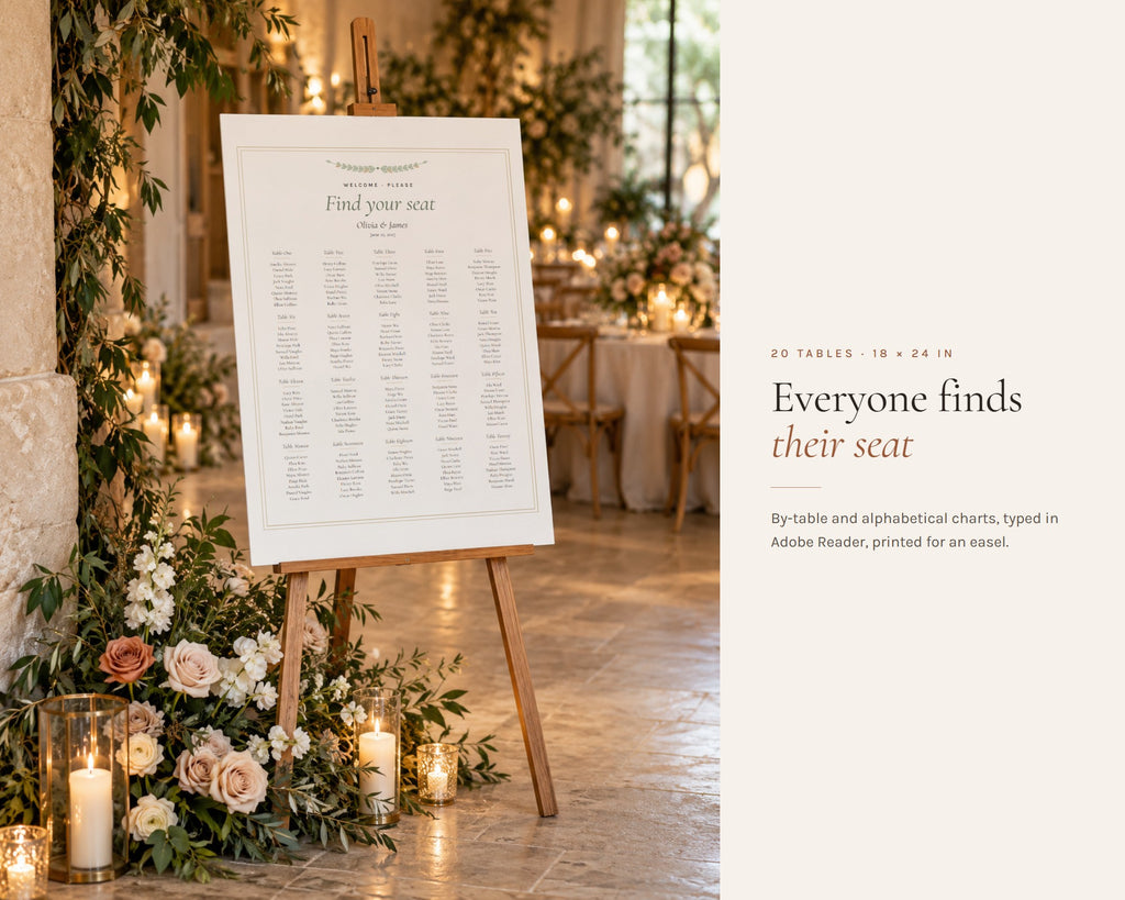 Inside the Wedding Seating Chart printable: sample pages, view 5 of 7