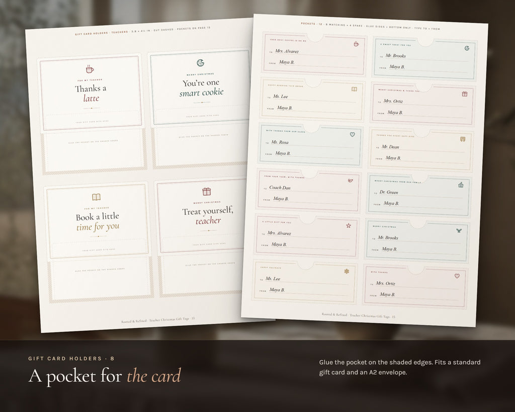 Inside the Teacher Christmas Gift Tags printable: sample pages, view 5 of 8