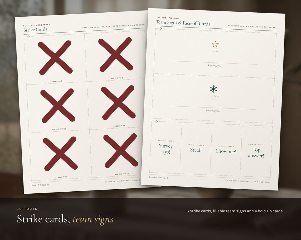 Inside the Survey Says Christmas Game printable: sample pages, view 5 of 8
