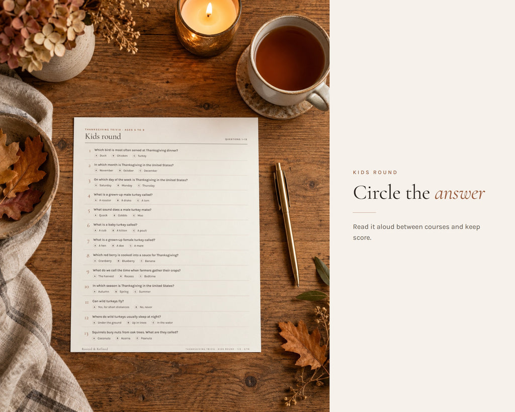 Inside the Thanksgiving Trivia Game printable: sample pages, view 5 of 6