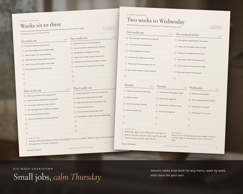 Inside the Thanksgiving Planner printable: sample pages, view 5 of 8