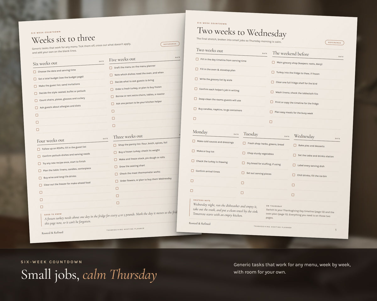 Inside the Thanksgiving Planner printable: sample pages, view 5 of 8