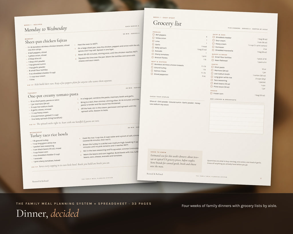 Inside the January Family Reset Bundle printable: sample pages, view 5 of 8