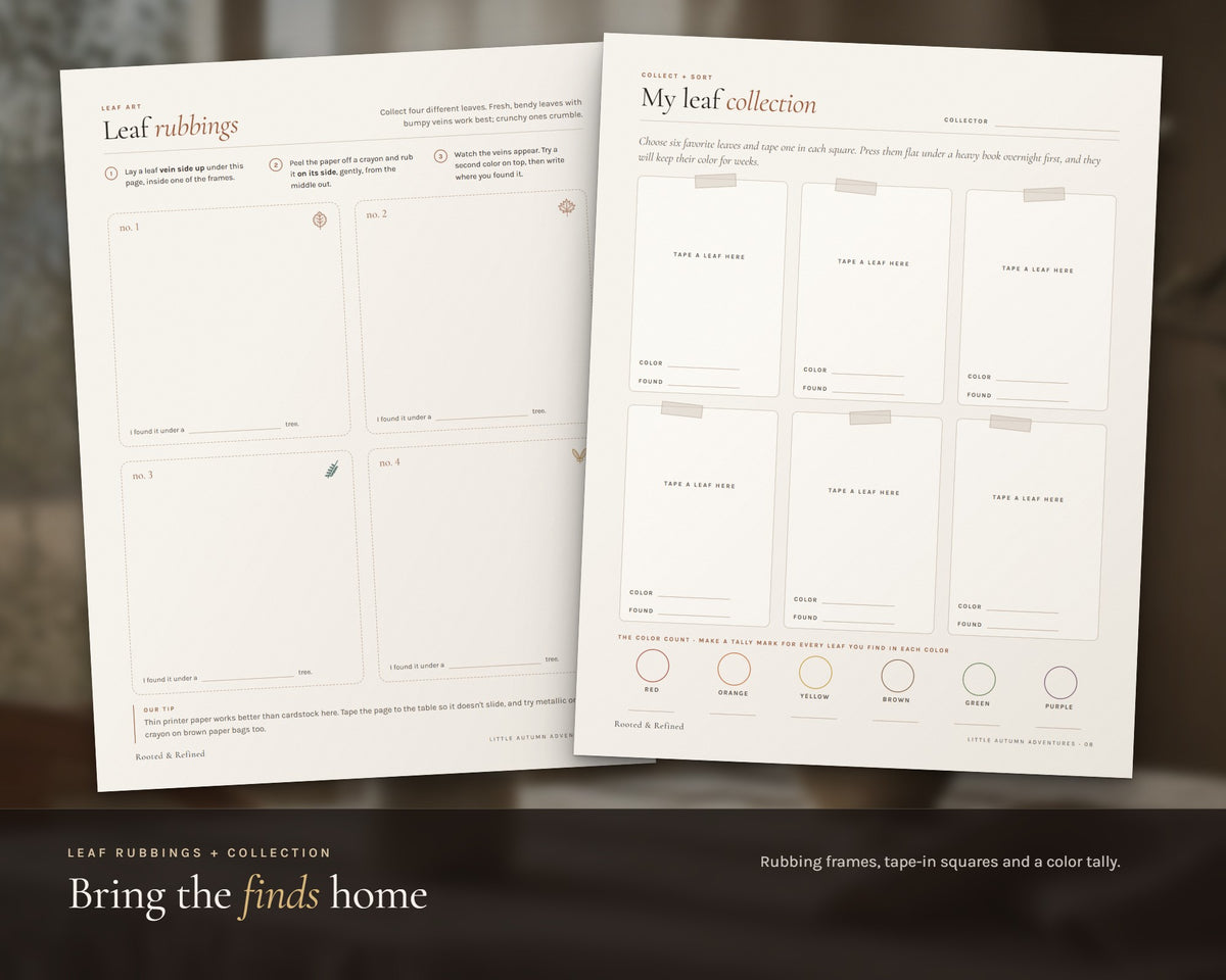 Inside the Fall Nature Scavenger Hunt for Kids printable: sample pages, view 5 of 7