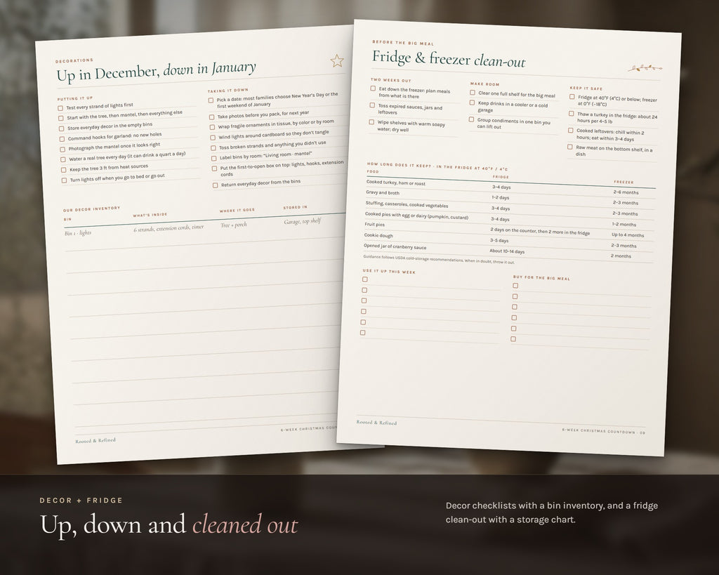 Inside the Christmas Countdown Checklist printable: sample pages, view 5 of 6