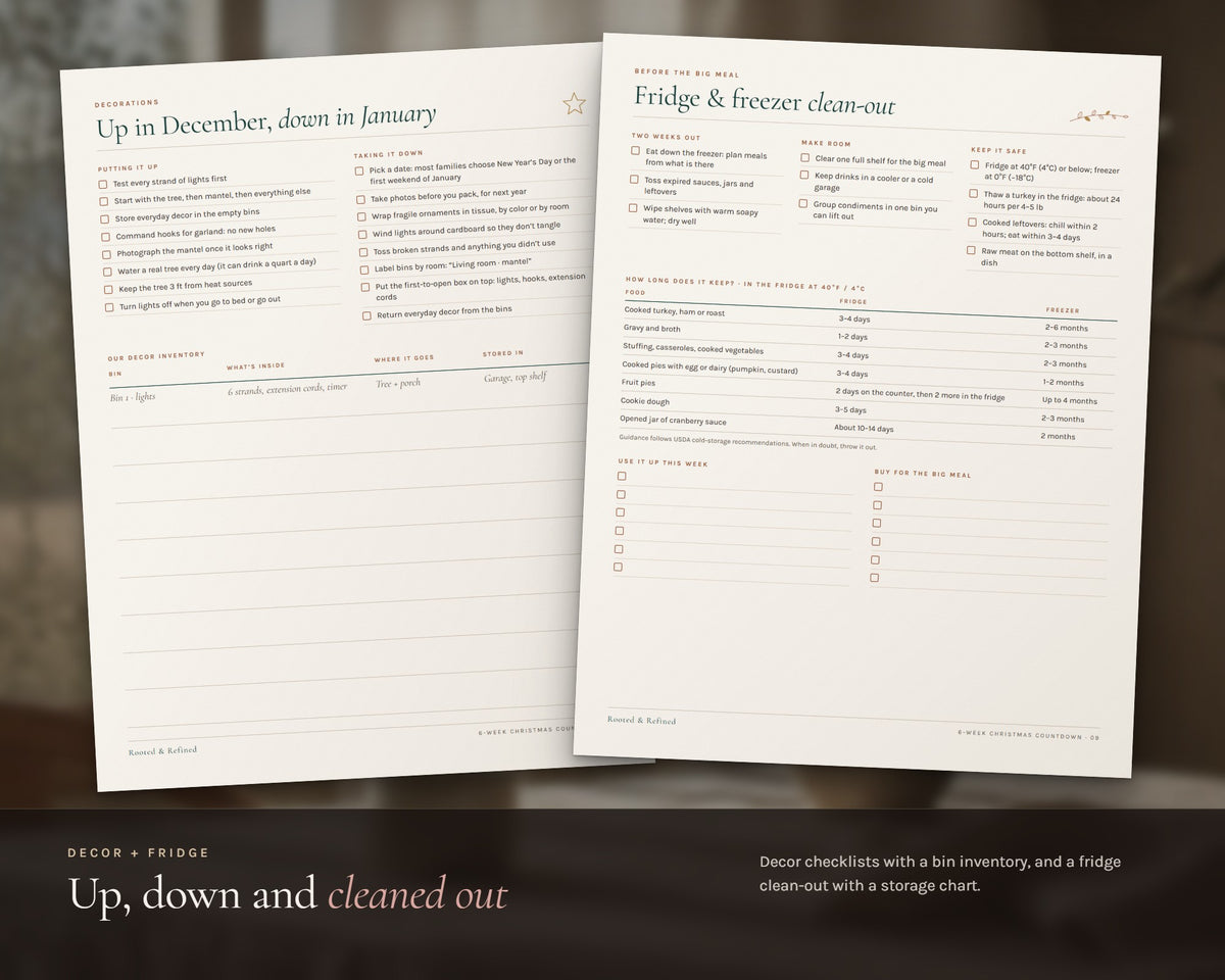 Inside the Christmas Countdown Checklist printable: sample pages, view 5 of 6
