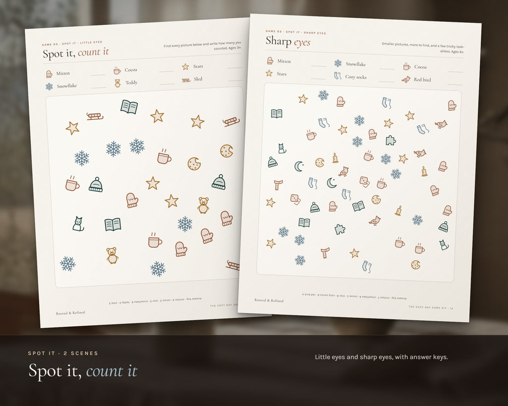 Inside the Winter Family Games printable: sample pages, view 6 of 7
